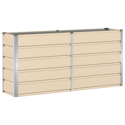 vidaXL Planter Ivory 160 x 40 x 75 cm Steel
