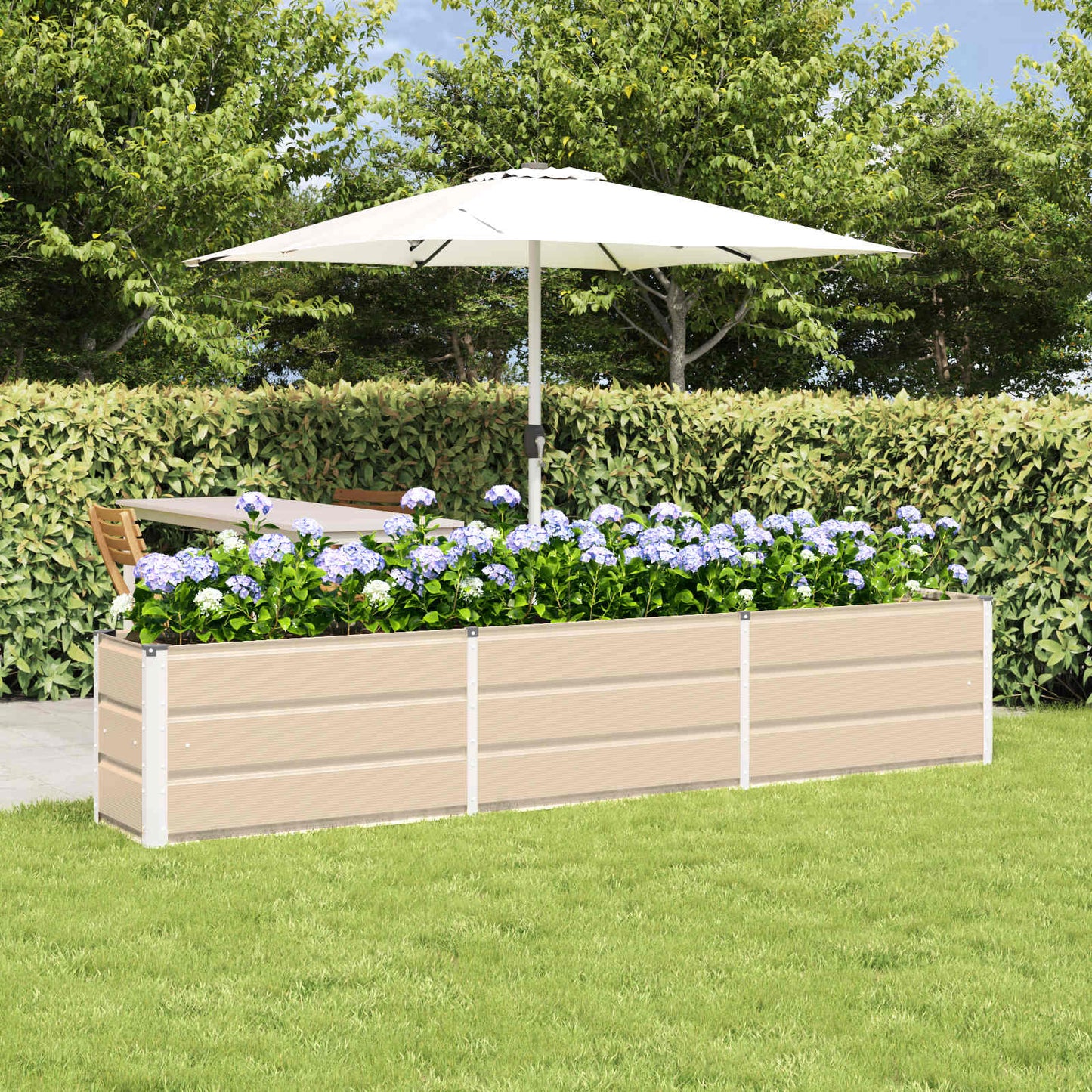 vidaXL Planter Ivory 240 x 40 x 45 cm Steel