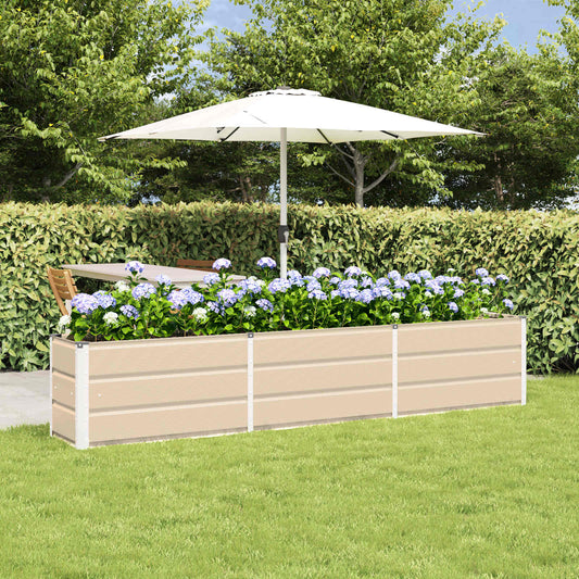 vidaXL Planter Ivory 240 x 40 x 45 cm Steel