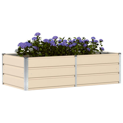 vidaXL Planter Ivory 160 x 80 x 45 cm Steel