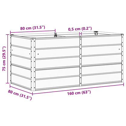 vidaXL Planter Ivory 160 x 80 x 75 cm Steel