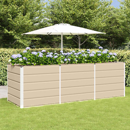 vidaXL Planter Ivory 240 x 80 x 75 cm Steel