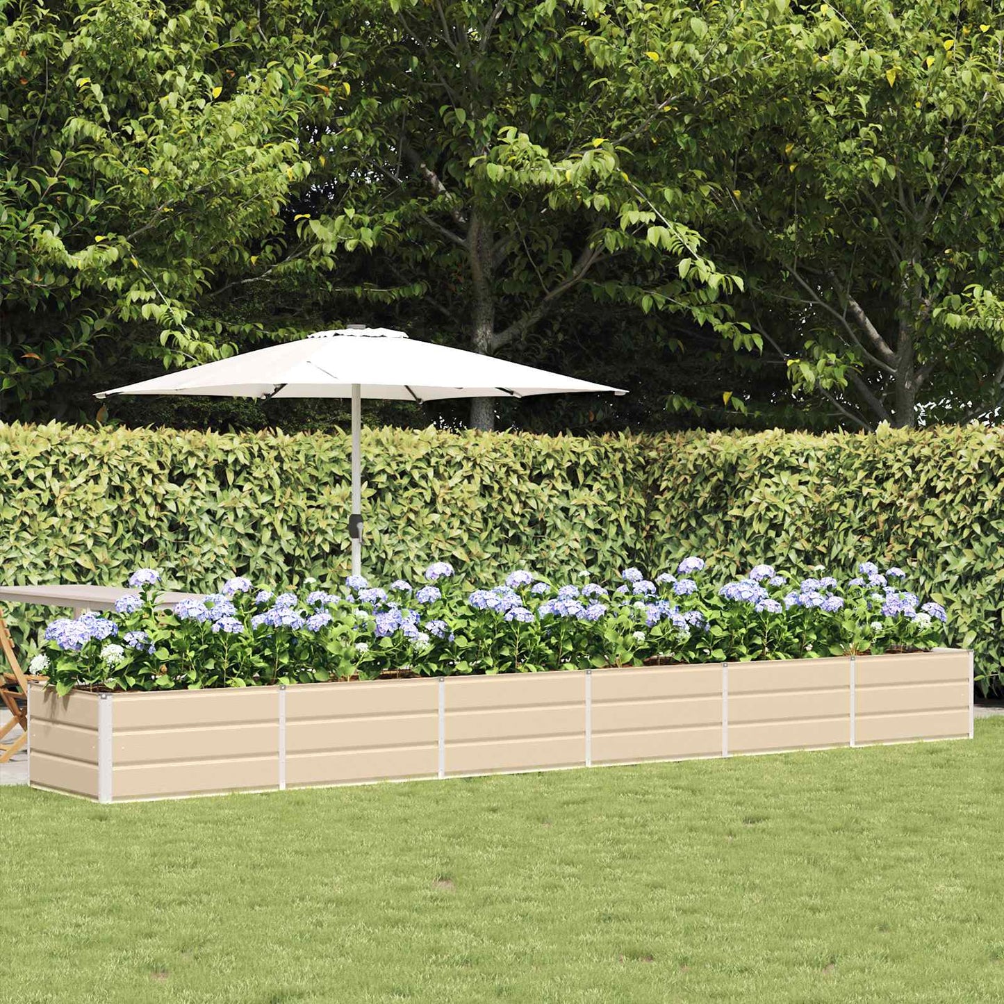 vidaXL Planter Ivory 480 x 80 x 45 cm Steel