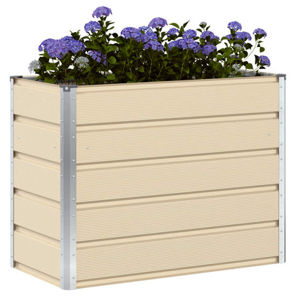 vidaXL Planter Ivory 100 x 50 x 75 cm Galvanised Steel