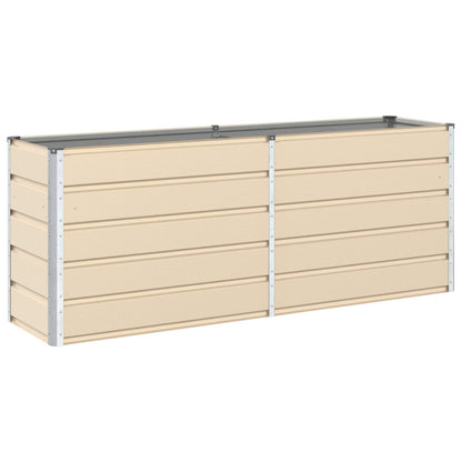 vidaXL Planter Ivory 195 x 50 x 75 cm Galvanised Steel