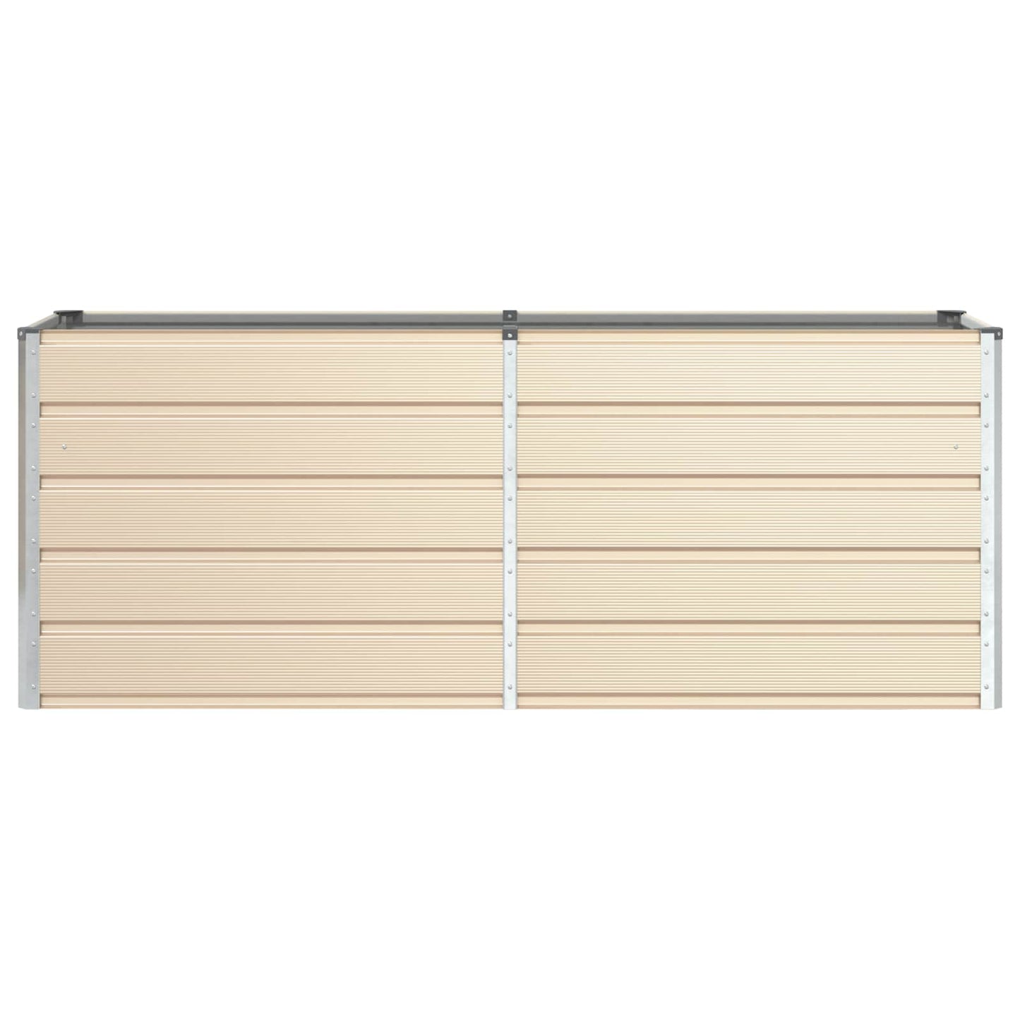 vidaXL Planter Ivory 195 x 50 x 75 cm Galvanised Steel