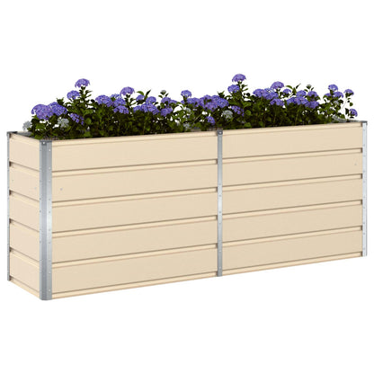 vidaXL Planter Ivory 195 x 50 x 75 cm Galvanised Steel
