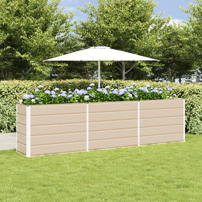 vidaXL Planter Ivory 290 x 90 x 75 cm Galvanised Steel
