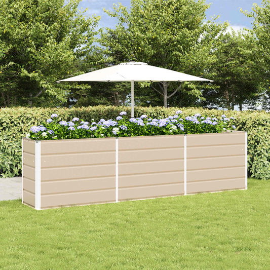 vidaXL Planter Ivory 290 x 90 x 75 cm Galvanised Steel