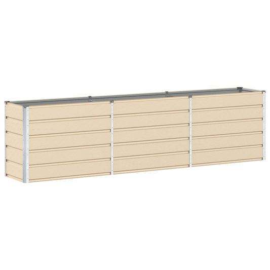 vidaXL Planter Ivory 290 x 90 x 75 cm Galvanised Steel