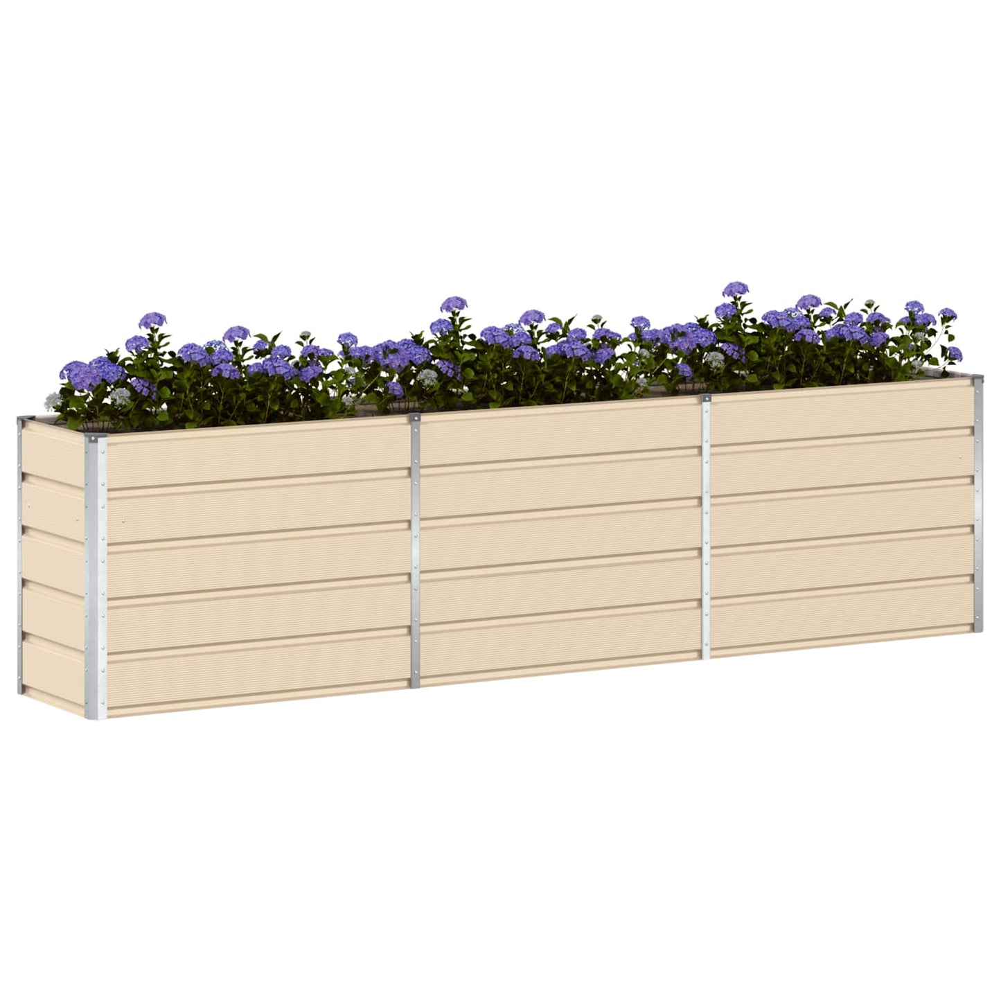 vidaXL Planter Ivory 290 x 90 x 75 cm Galvanised Steel