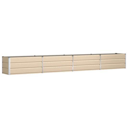 vidaXL Planter Ivory 385 x 50 x 45 cm Galvanised Steel