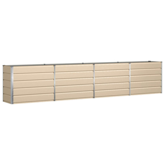 vidaXL Planter Ivory 385 x 50 x 75 cm Galvanised Steel