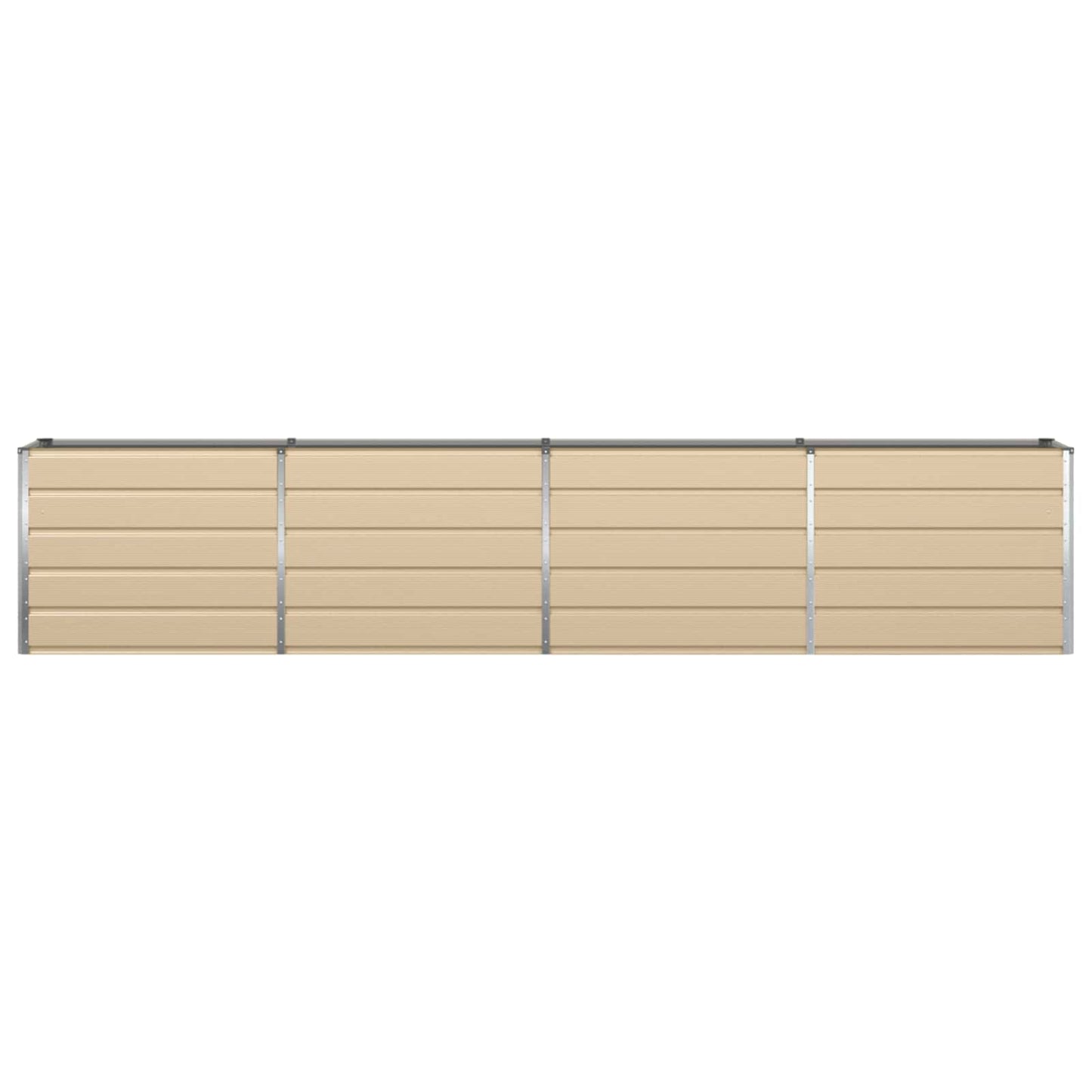 vidaXL Planter Ivory 385 x 50 x 75 cm Galvanised Steel