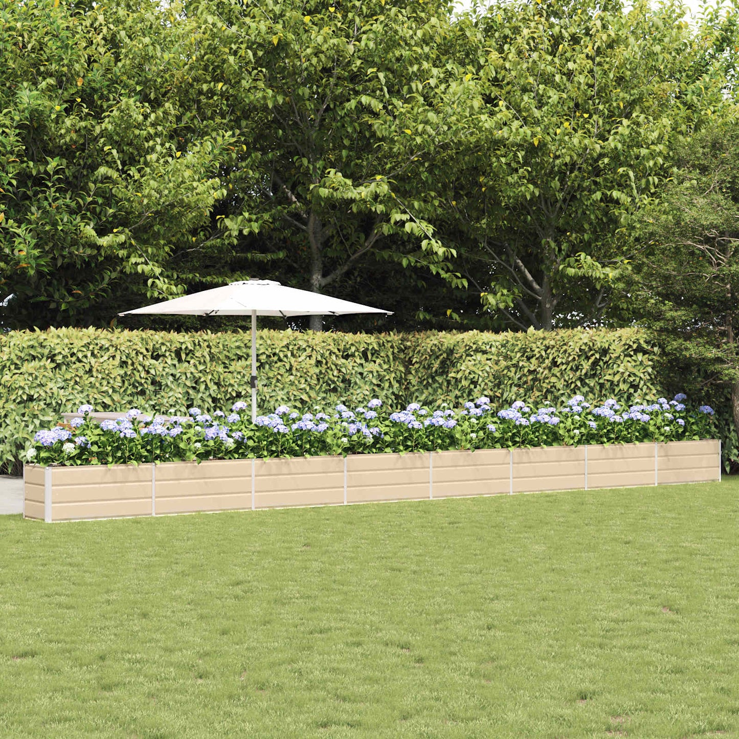 vidaXL Planter Ivory 770 x 50 x 45 cm Galvanised Steel