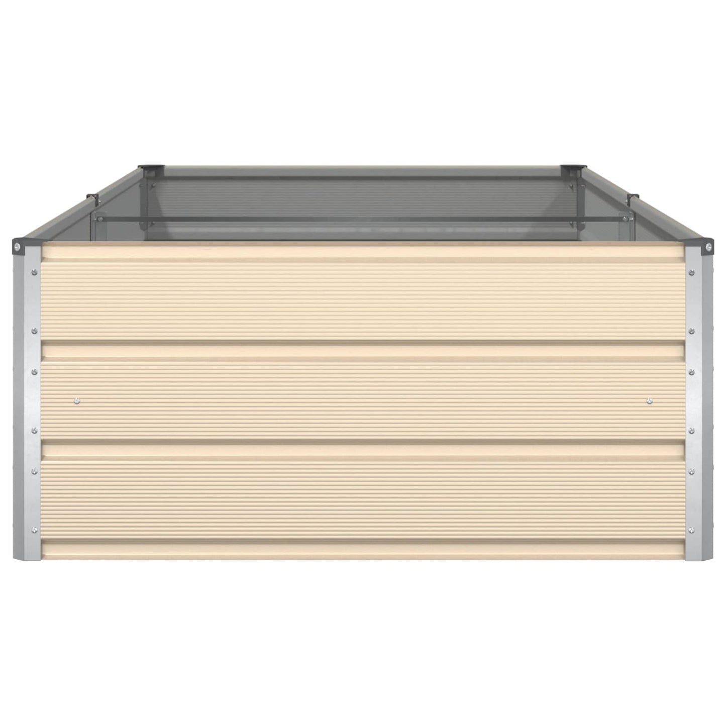 vidaXL Planter Ivory 195 x 100 x 45 cm Galvanised Steel