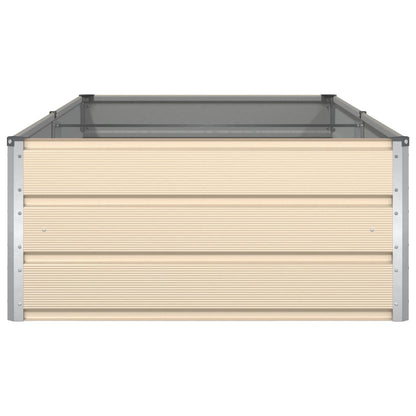 vidaXL Planter Ivory 195 x 100 x 45 cm Galvanised Steel