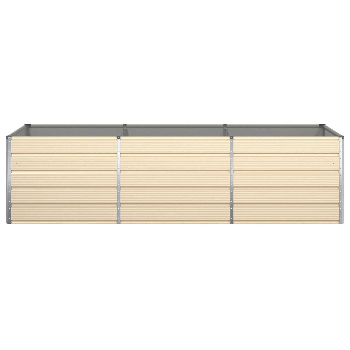vidaXL Planter Ivory 290 x 100 x 75 cm Galvanised Steel