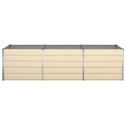 vidaXL Planter Ivory 290 x 100 x 75 cm Galvanised Steel