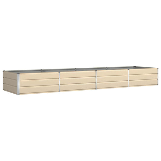 vidaXL Planter Ivory 385 x 100 x 45 cm Galvanised Steel