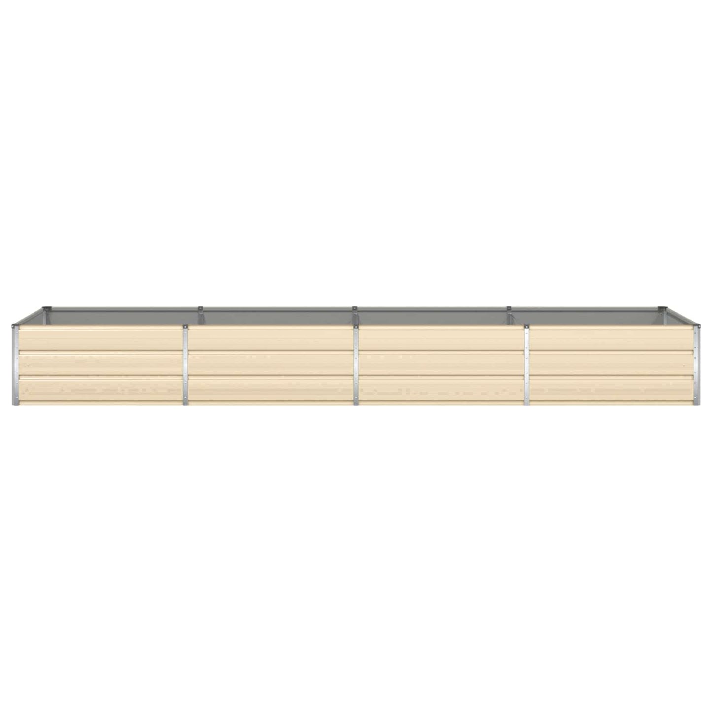 vidaXL Planter Ivory 385 x 100 x 45 cm Galvanised Steel