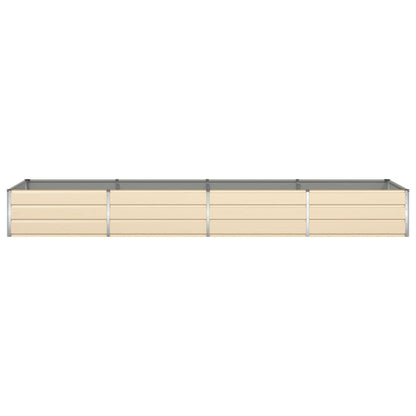 vidaXL Planter Ivory 385 x 100 x 45 cm Galvanised Steel
