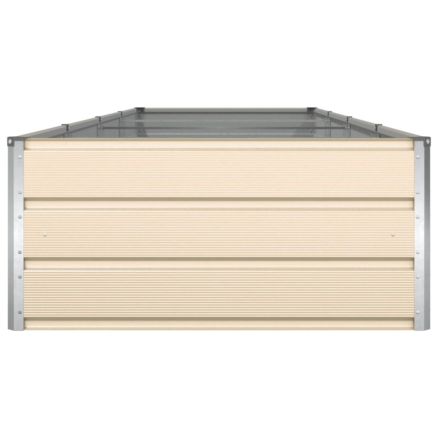 vidaXL Planter Ivory 385 x 100 x 45 cm Galvanised Steel
