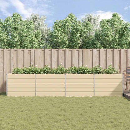vidaXL Planter Ivory 385 x 100 x 75 cm Galvanised Steel
