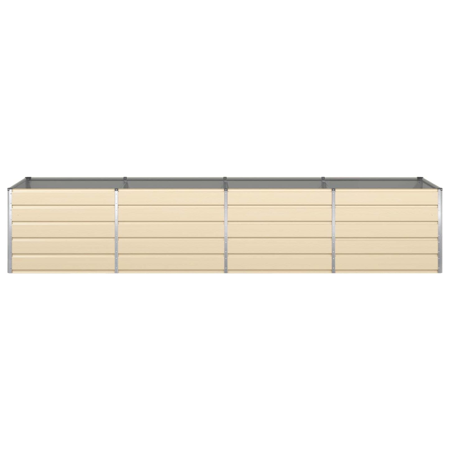 vidaXL Planter Ivory 385 x 100 x 75 cm Galvanised Steel