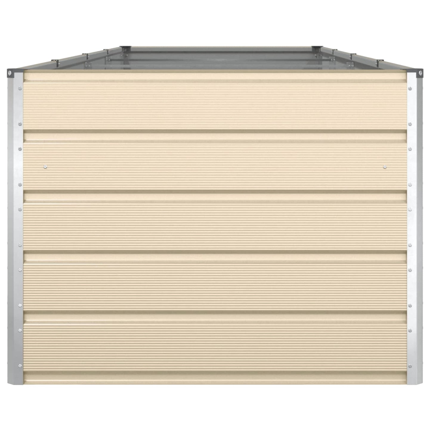 vidaXL Planter Ivory 385 x 100 x 75 cm Galvanised Steel