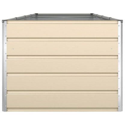 vidaXL Planter Ivory 385 x 100 x 75 cm Galvanised Steel