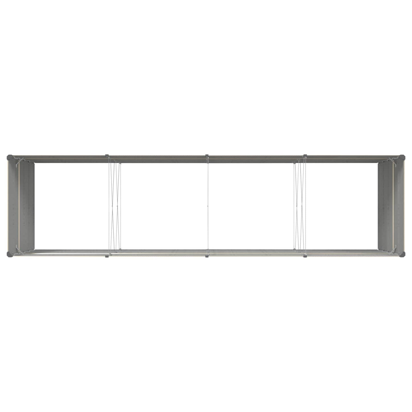 vidaXL Planter Ivory 385 x 100 x 75 cm Galvanised Steel