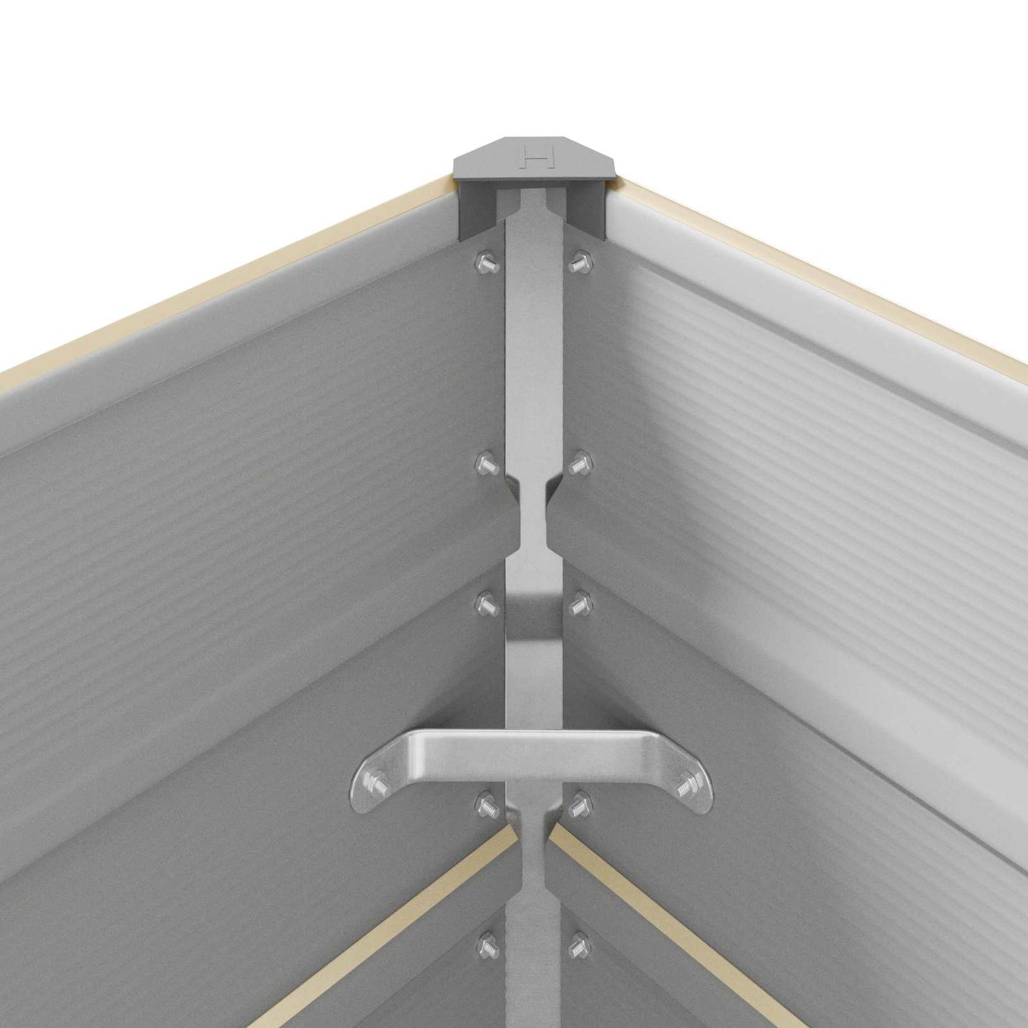vidaXL Planter Ivory 580 x 100 x 45 cm Galvanised Steel