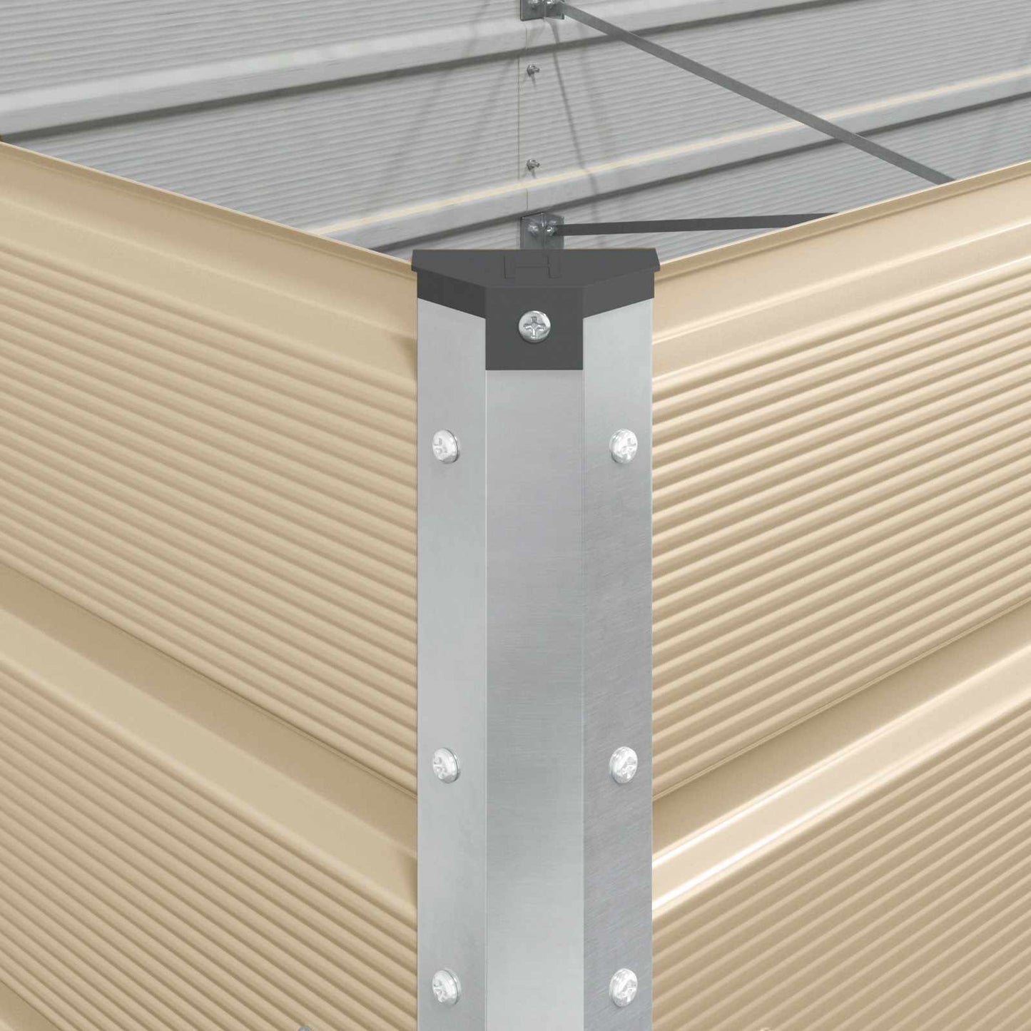 vidaXL Planter Ivory 580 x 100 x 45 cm Galvanised Steel