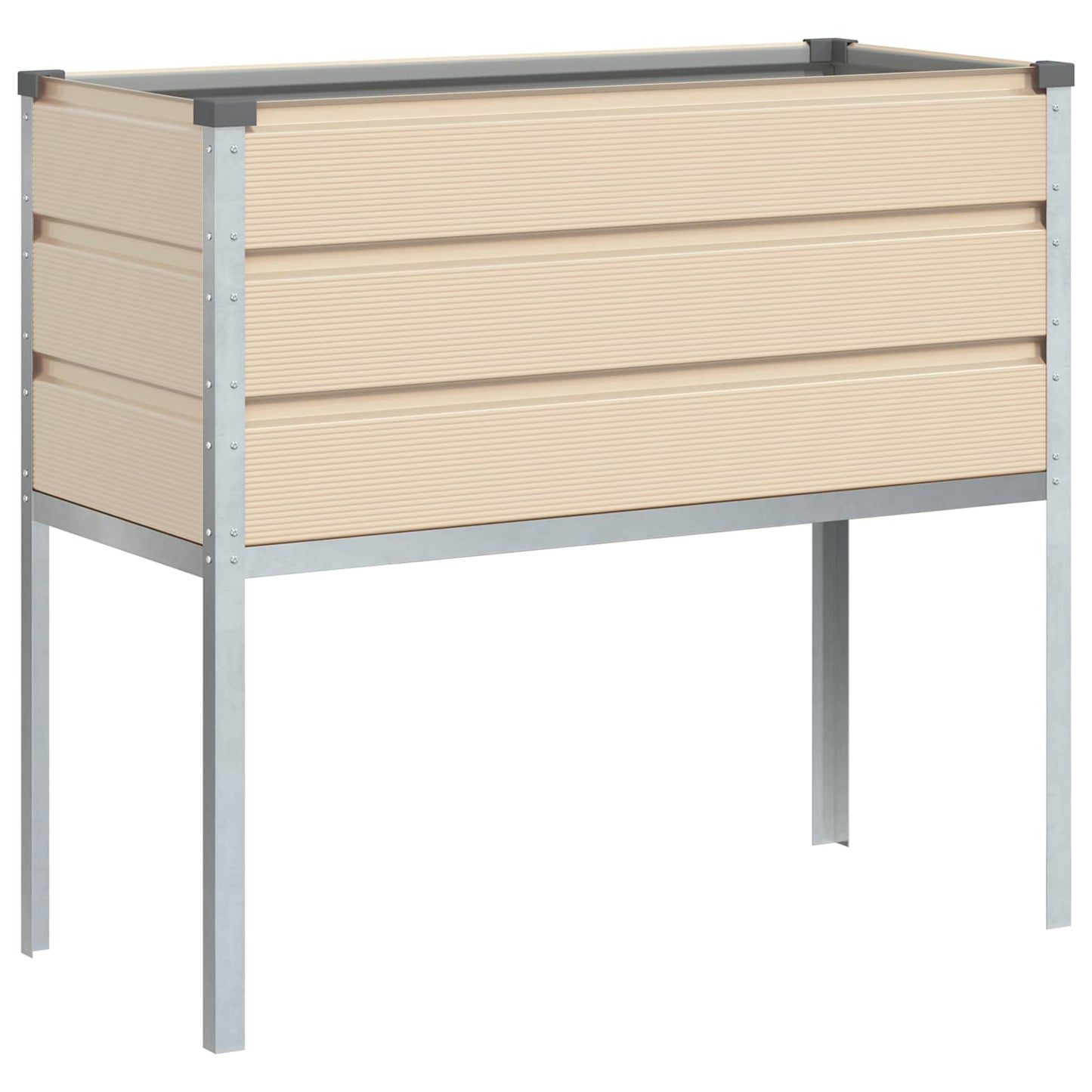 vidaXL Planter Ivory 100 x 45 x 90 cm Galvanised Steel