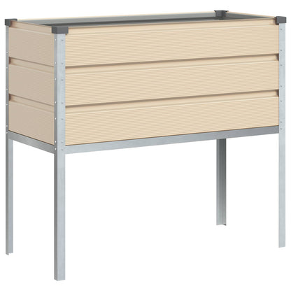 vidaXL Planter Ivory 100 x 45 x 90 cm Galvanised Steel