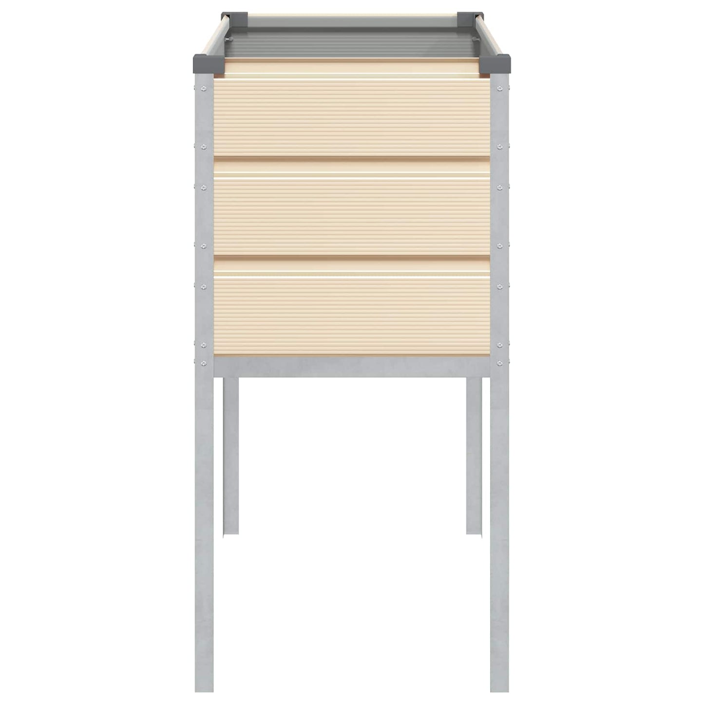 vidaXL Planter Ivory 100 x 45 x 90 cm Galvanised Steel