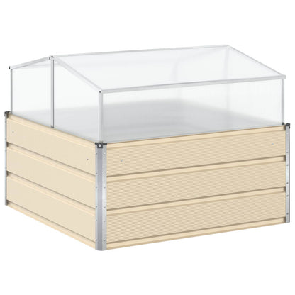vidaXL Planter Ivory 100 x 100 x 77 cm Galvanised Steel