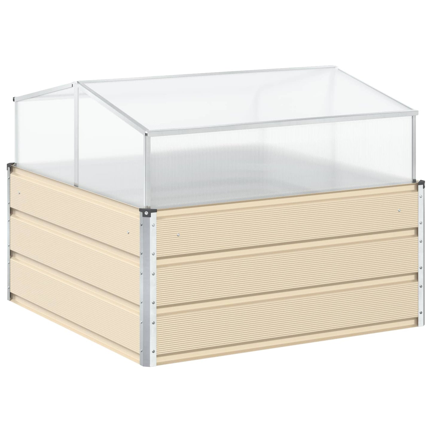 vidaXL Planter Ivory 100 x 100 x 77 cm Galvanised Steel