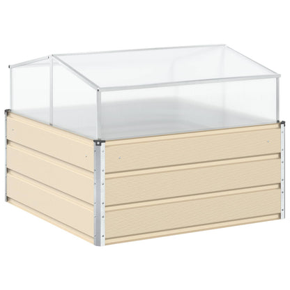 vidaXL Planter Ivory 100 x 100 x 77 cm Galvanised Steel