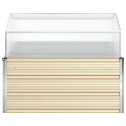 vidaXL Planter Ivory 100 x 100 x 77 cm Galvanised Steel