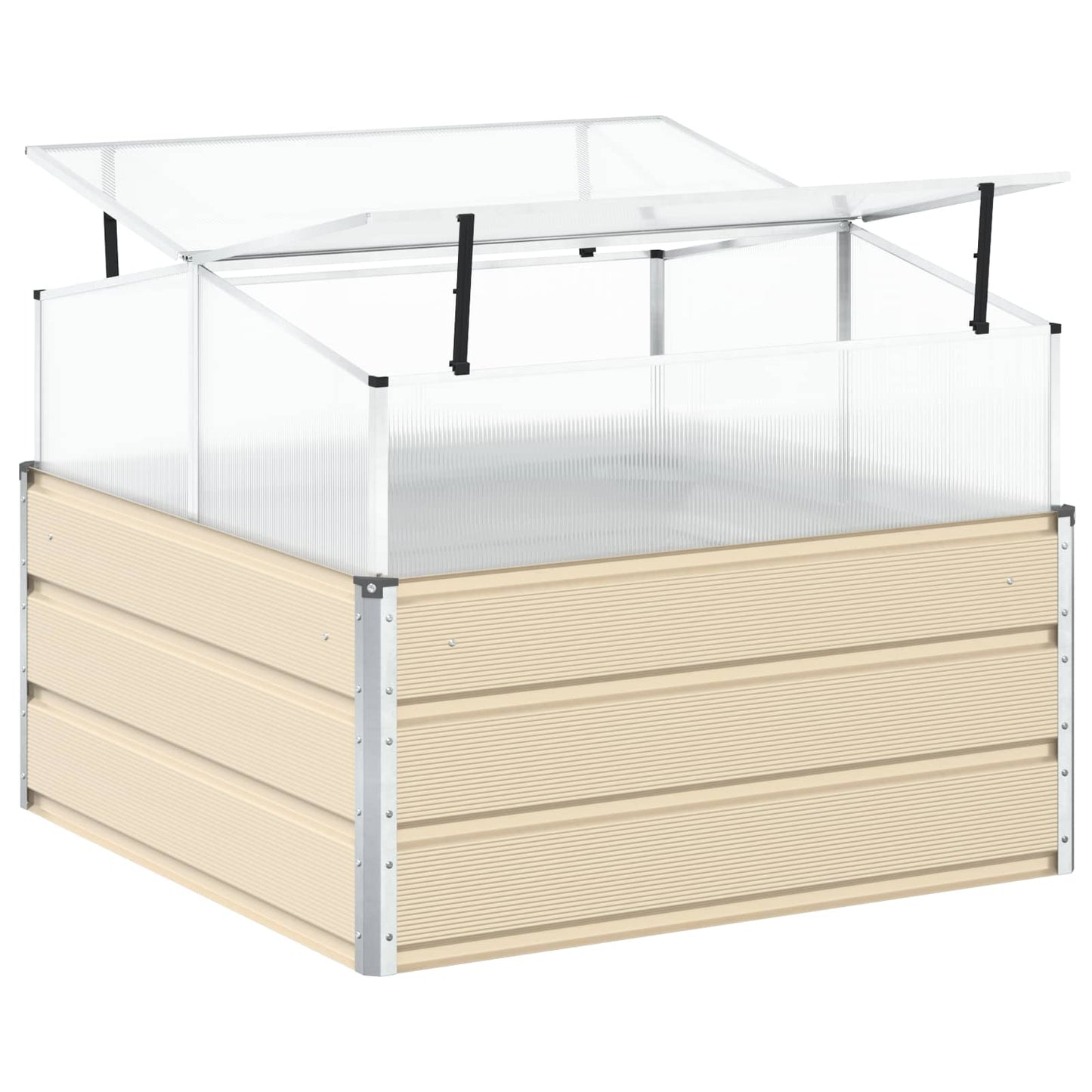 vidaXL Planter Ivory 100 x 100 x 77 cm Galvanised Steel