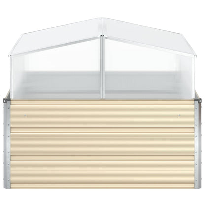 vidaXL Planter Ivory 100 x 100 x 77 cm Galvanised Steel