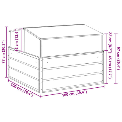 vidaXL Planter Ivory 100 x 100 x 77 cm Galvanised Steel