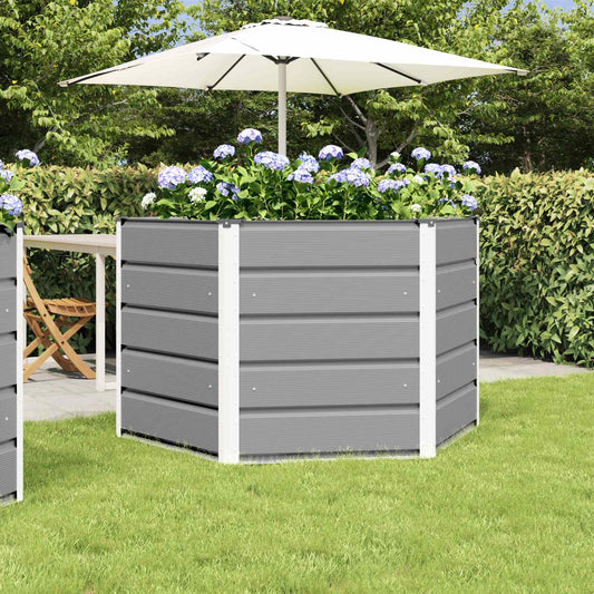 vidaXL Planter Light Grey 129 x 129 x75 cm Steel