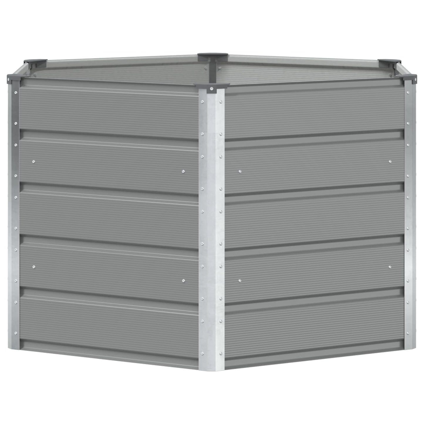 vidaXL Planter Light Grey 129 x 129 x75 cm Steel