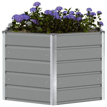 vidaXL Planter Light Grey 129 x 129 x75 cm Steel