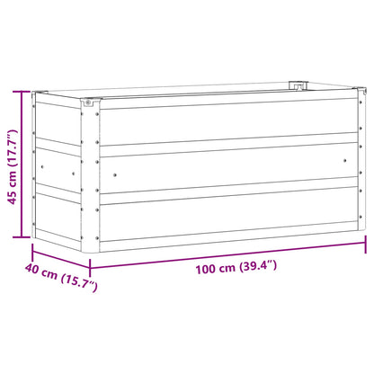vidaXL Planter Light Grey 100 x 40 x 45 cm Steel