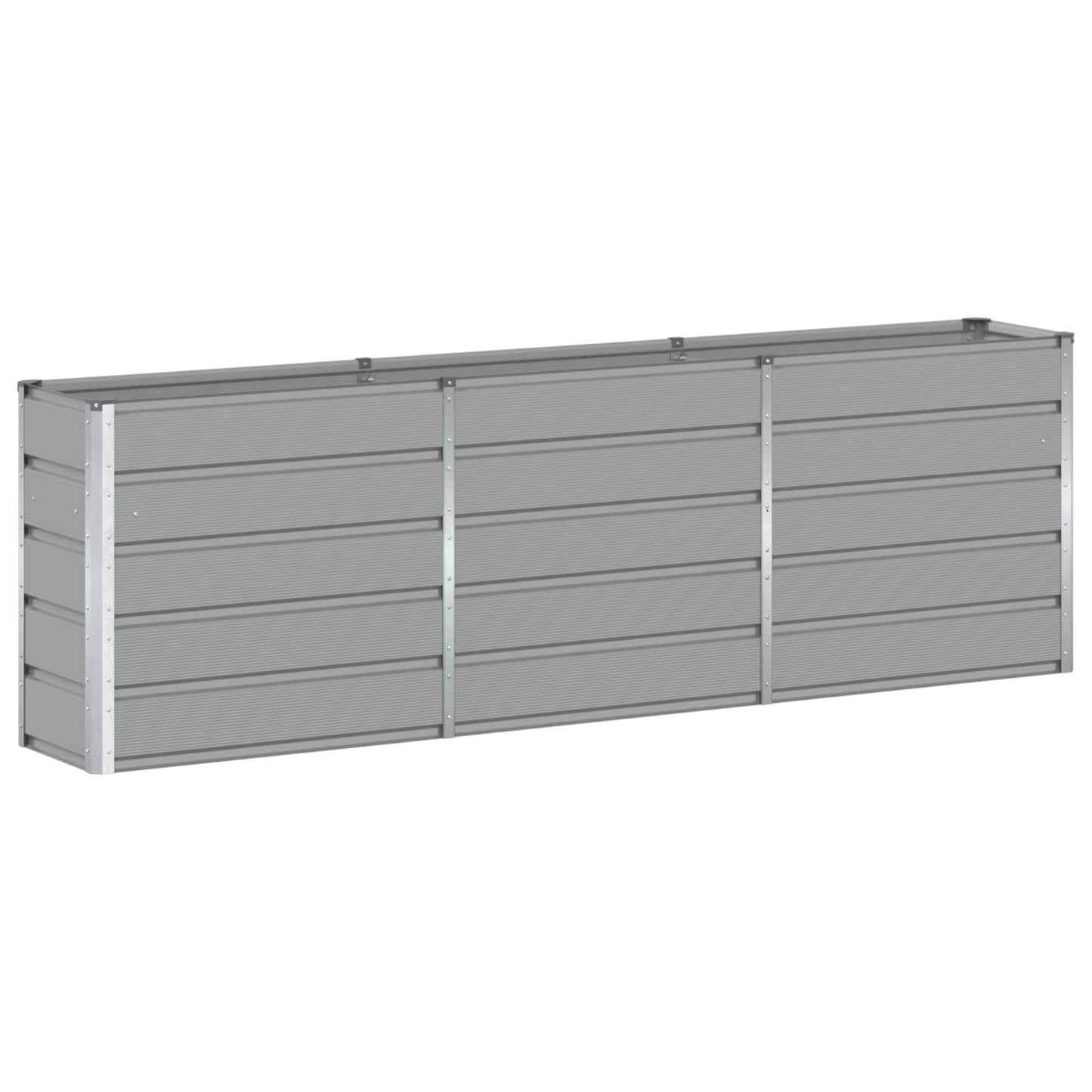 vidaXL Planter Light Grey 240 x 40 x 75 cm Steel