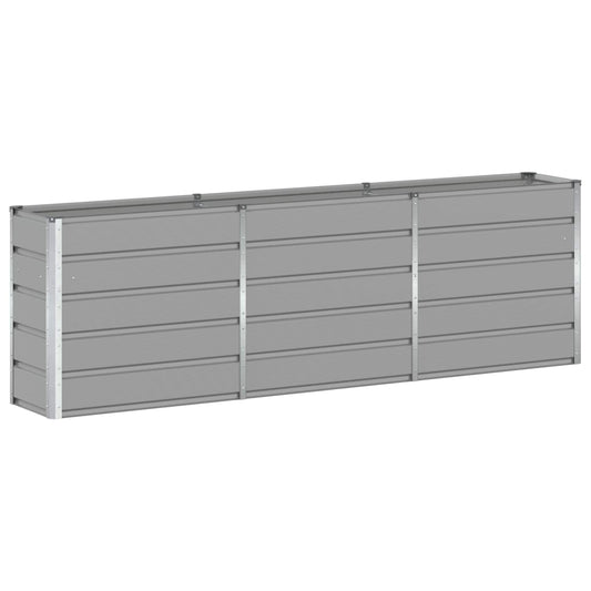 vidaXL Planter Light Grey 240 x 40 x 75 cm Steel